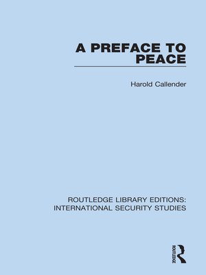 cover image of A Preface to Peace